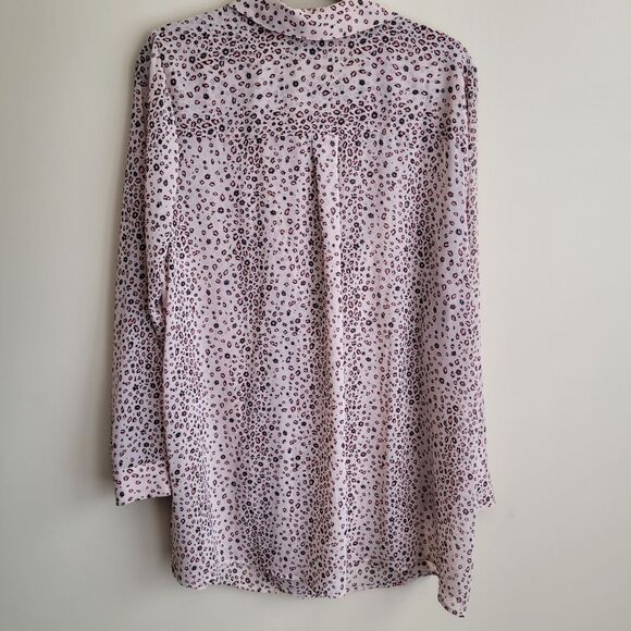 Torrid Womens Blouse Plus Size 1X Chiffon Twist Front Leopard Print Open Sheer - Picture 9 of 11